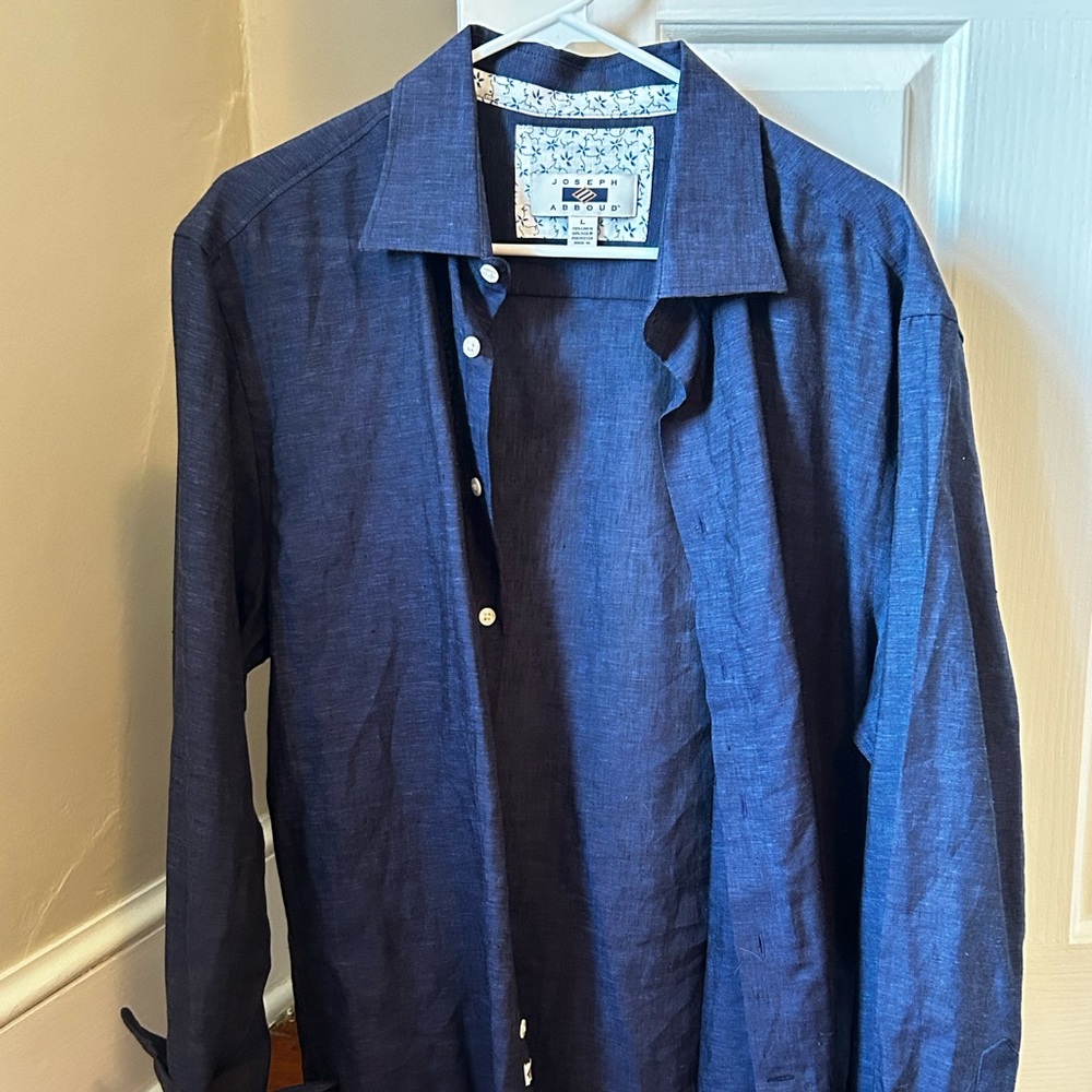 Men’s Large Dark Blue Button-Up